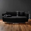 Housse de canapé noir extensible Douceur d'Intérieur Mila