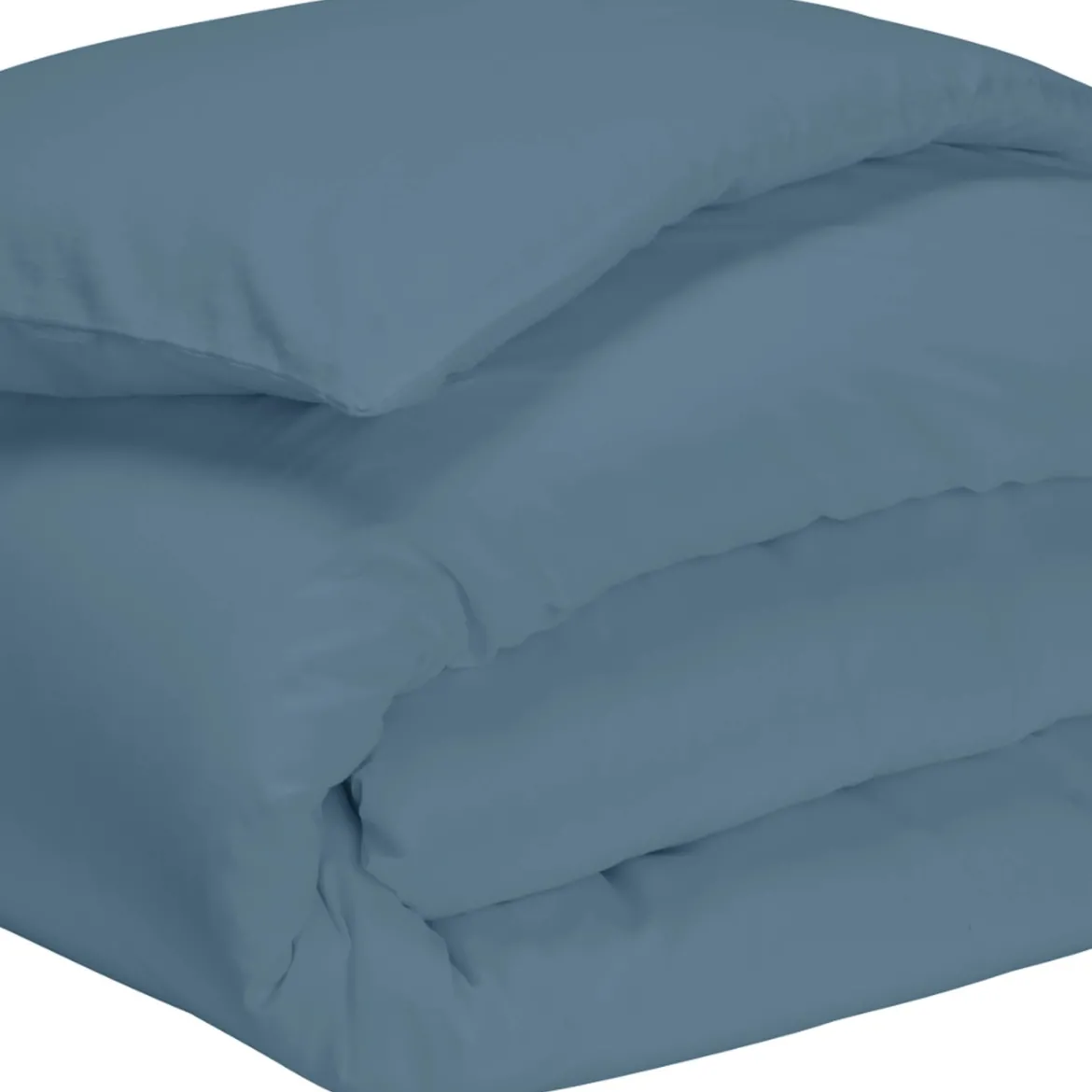 Housse de couette bleu minéral 100% coton biologique