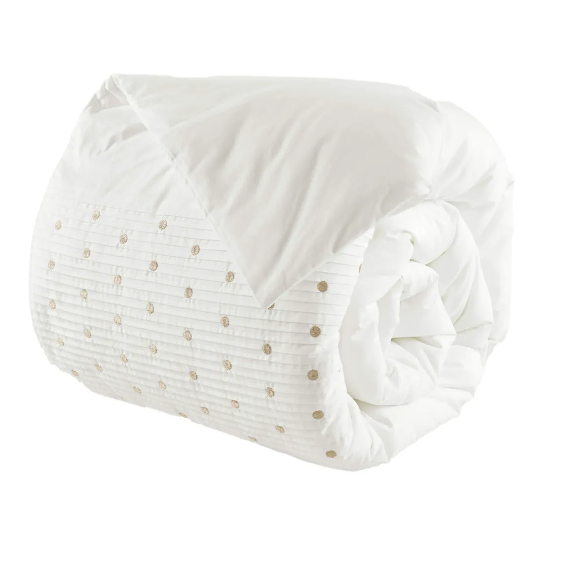 Housse de couette brodée plis religieuses blanc