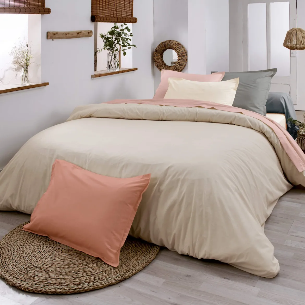 Housse de couette 100% coton biologique ficelle - Tradilinge