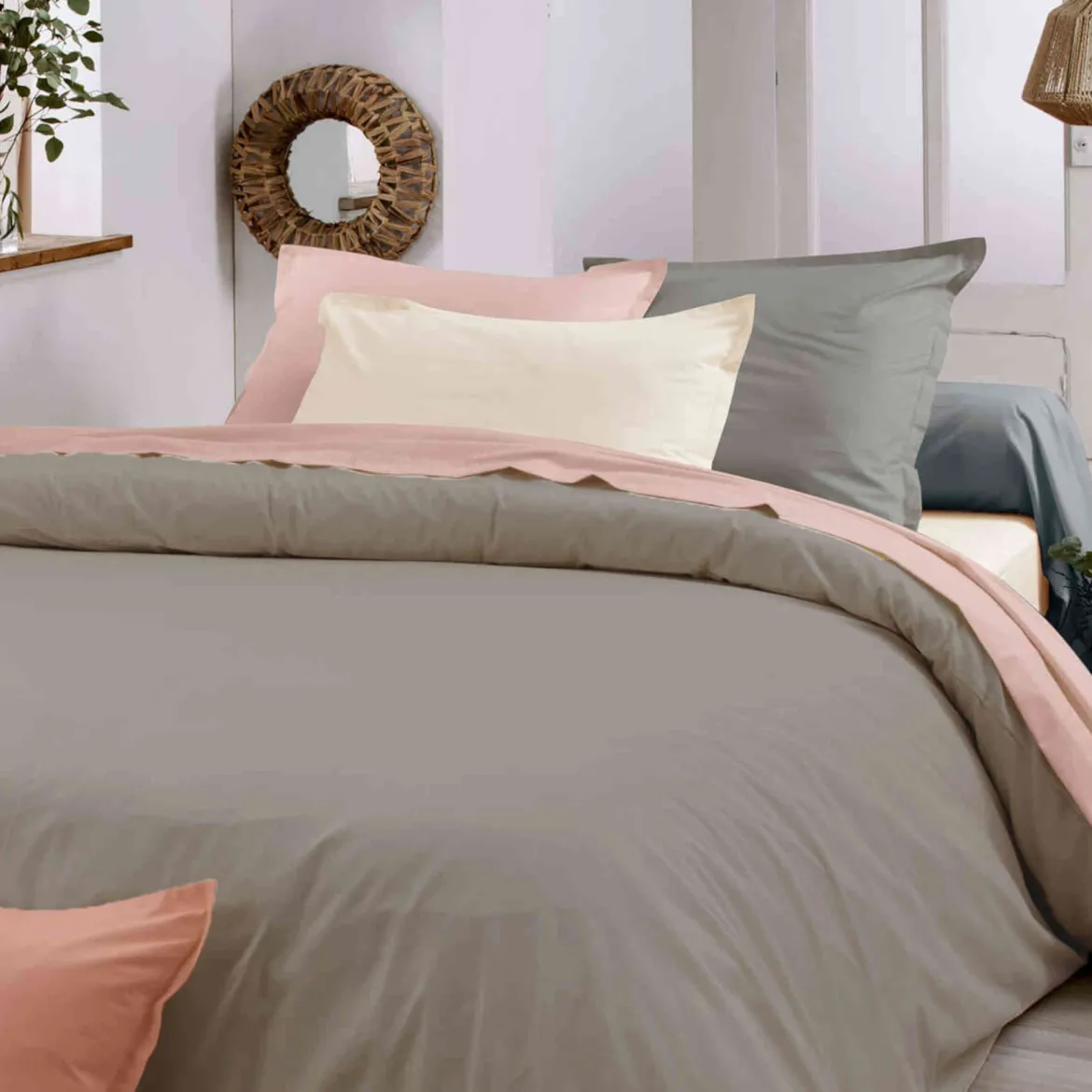 Housse de couette 100% coton biologique bronze - Tradilinge