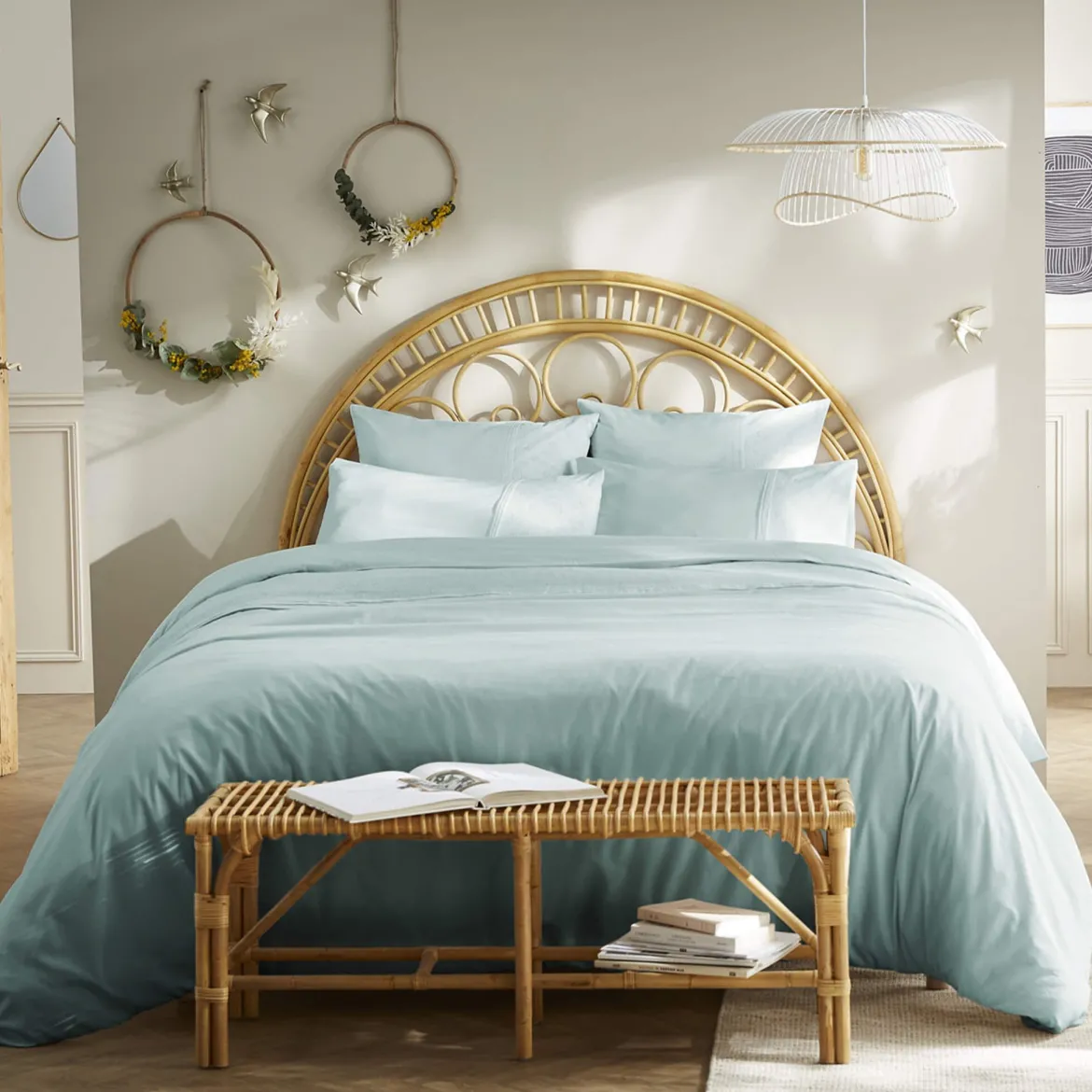 Housse de couette 100% coton broderie anglaise
