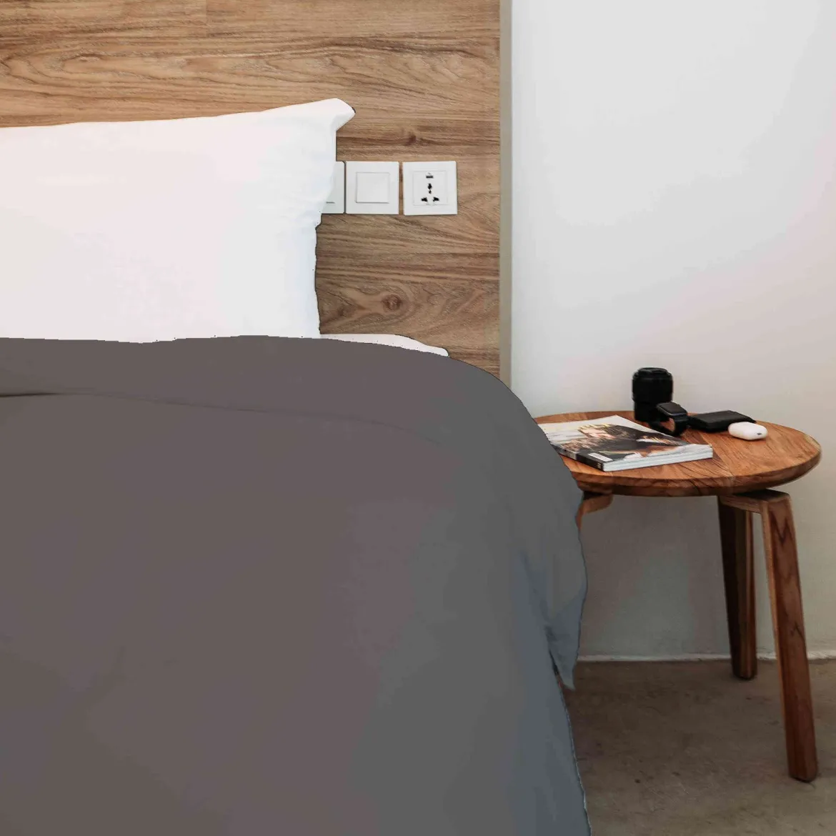 Housse de couette 100% coton taupe - Tradilinge