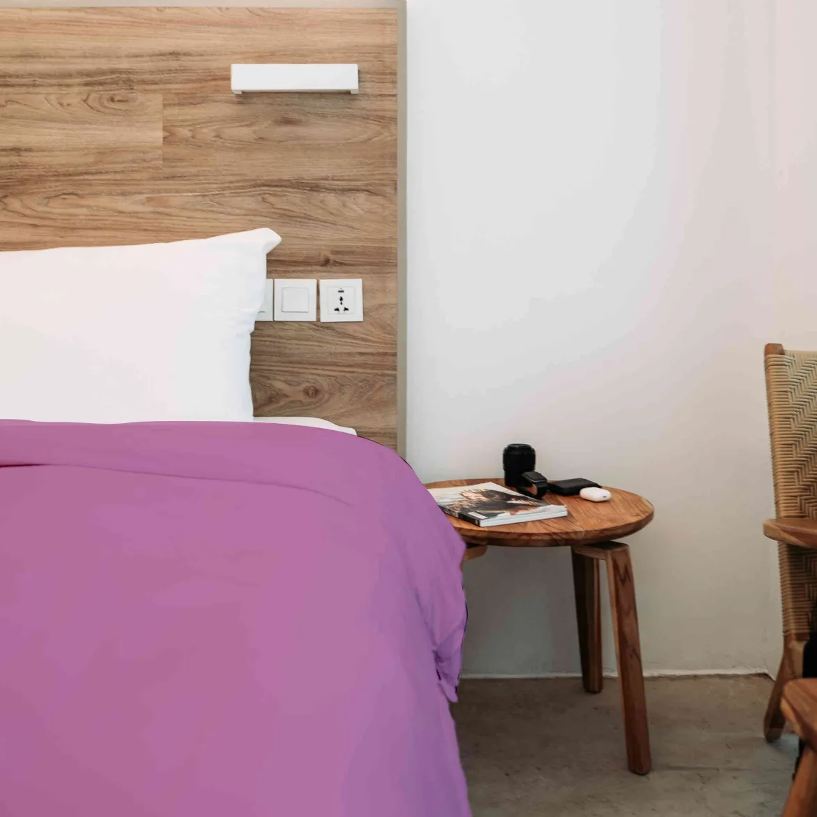 Housse de couette 100% coton violine - Tradilinge