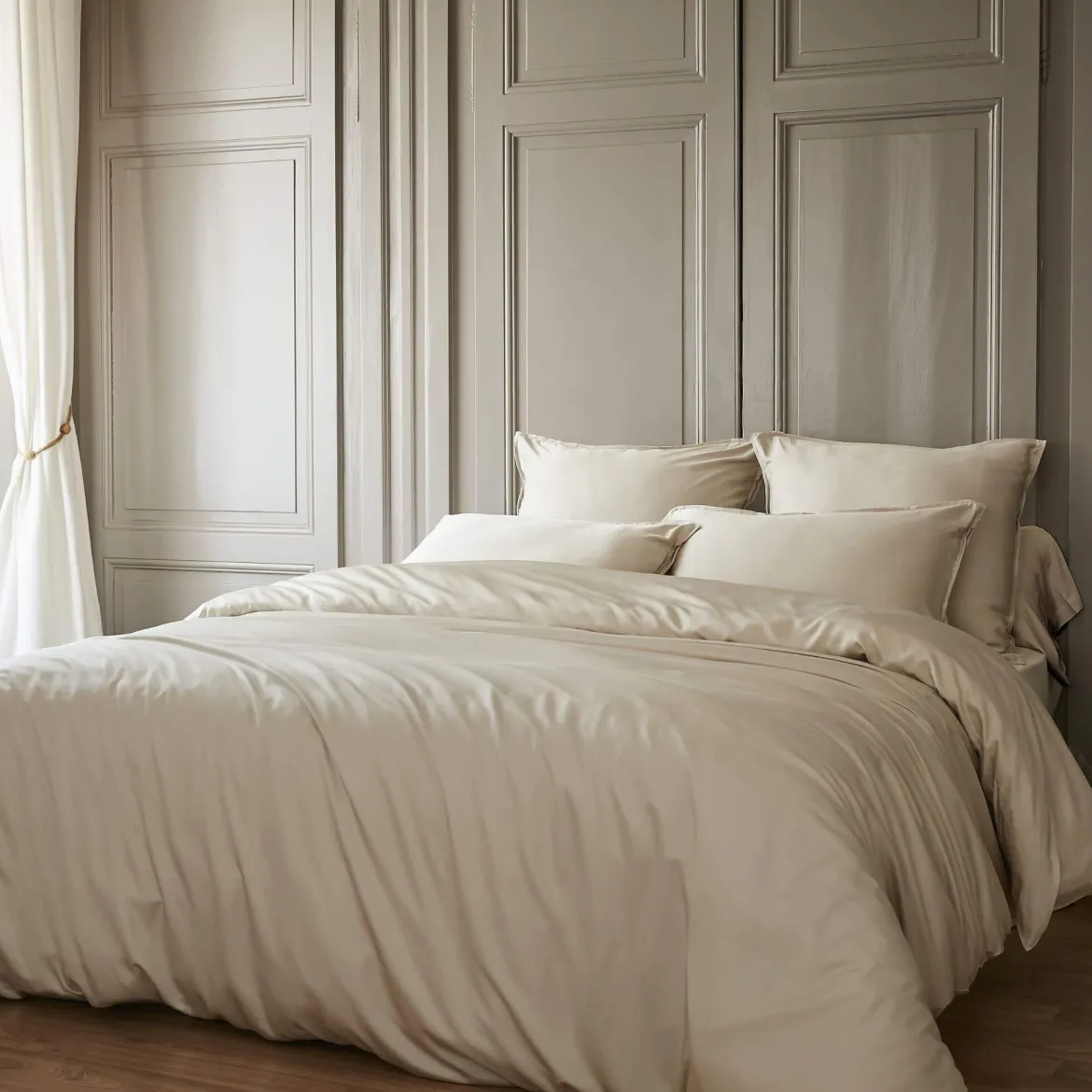 Housse de couette en bambou uni