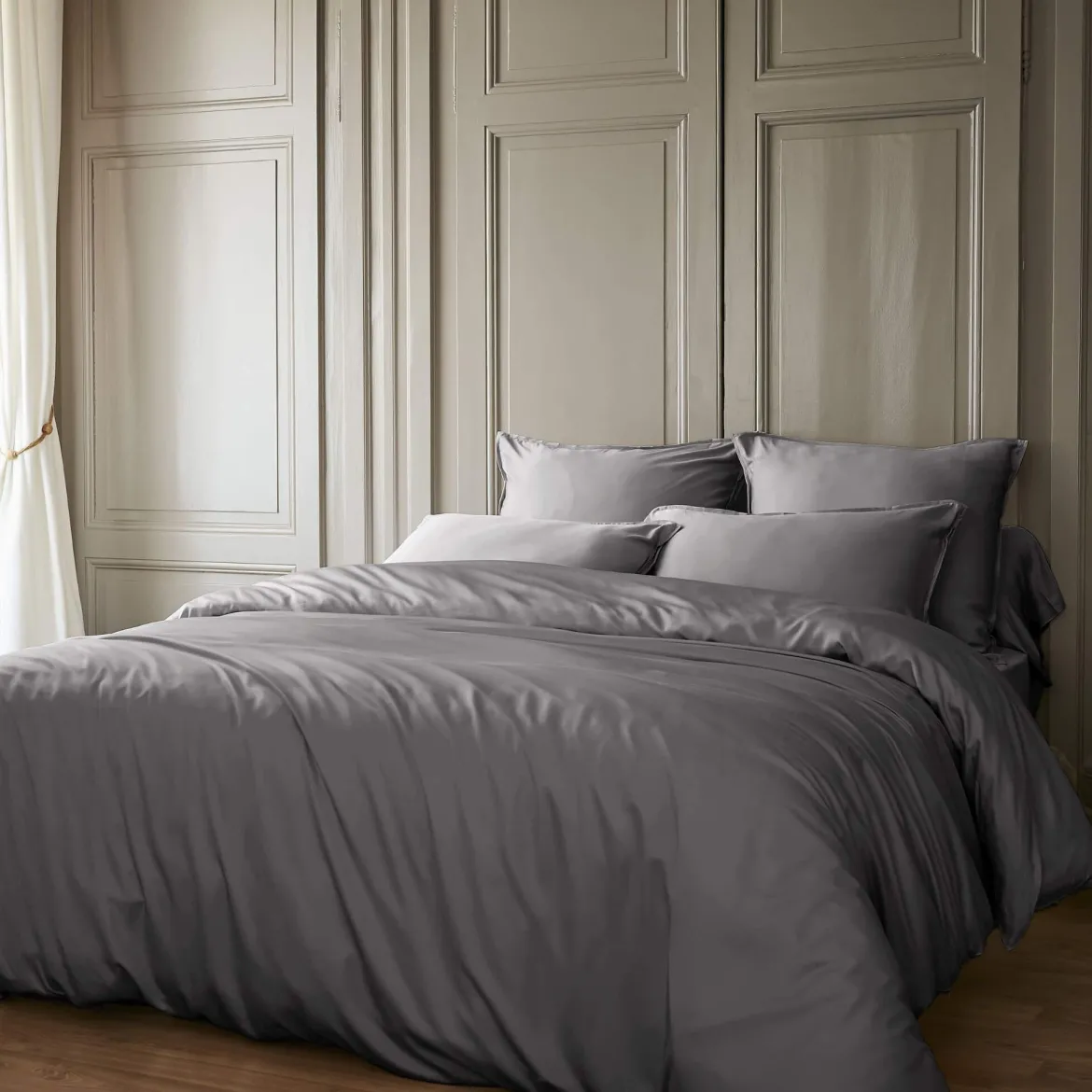 Housse de couette en bambou uni