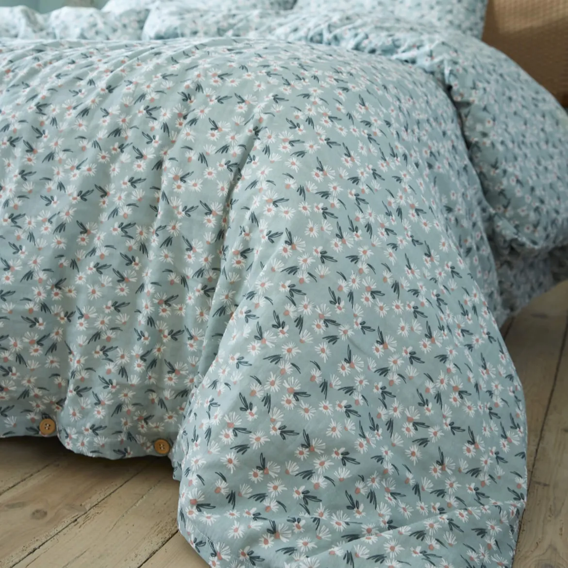 Housse de couette gaze de coton imprimé floral