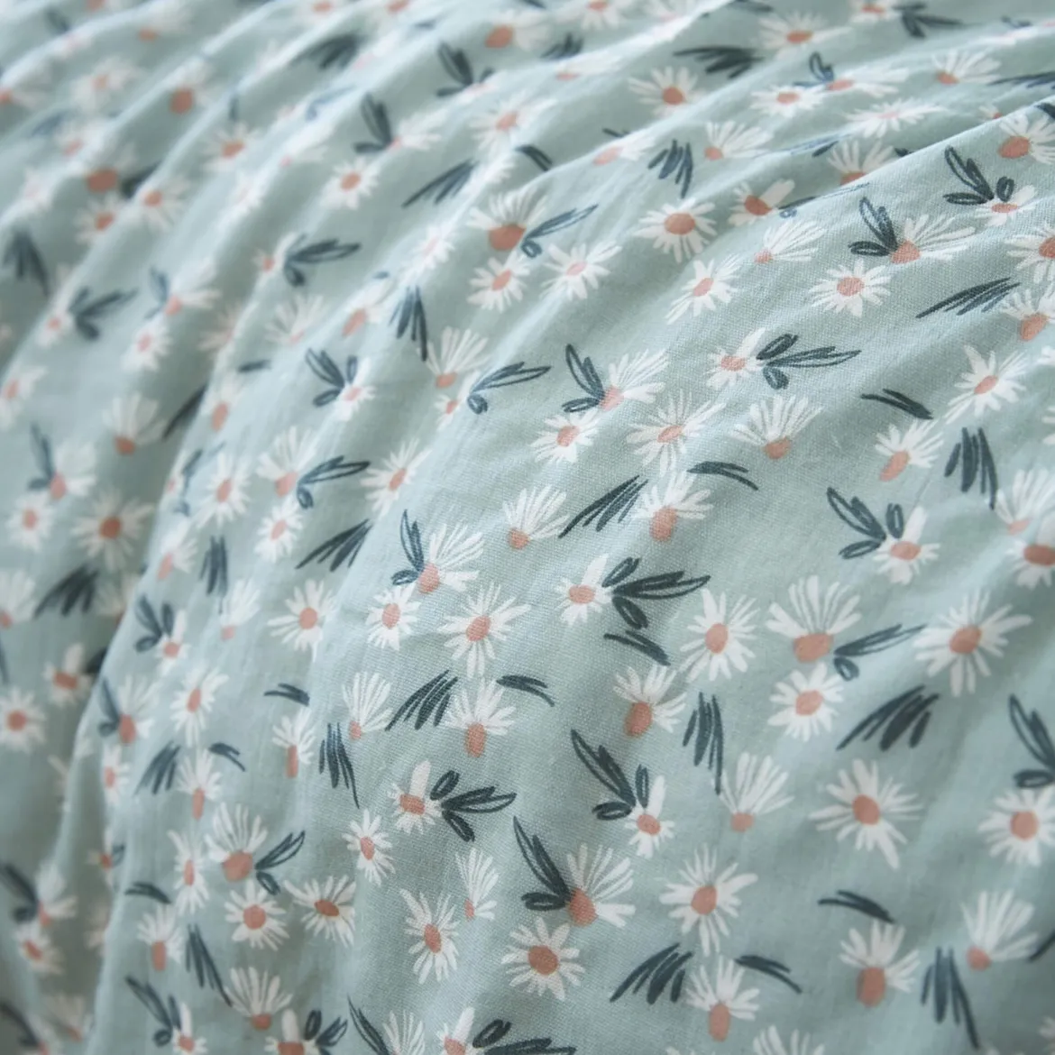 Housse de couette gaze de coton imprimé floral