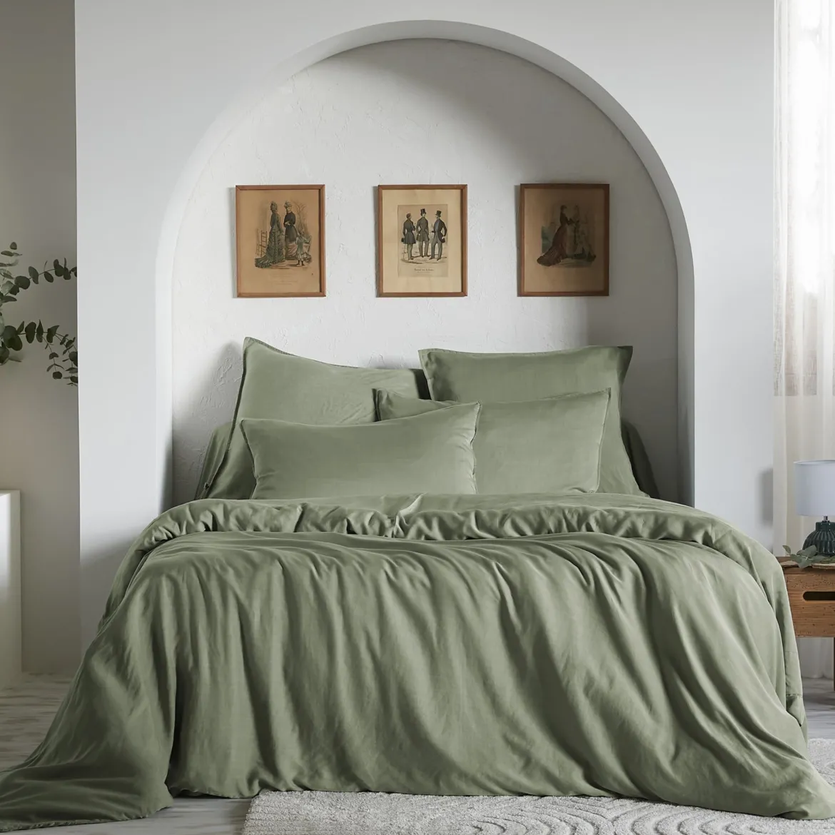 Housse de couette lyocell uni Terre de Nuit Lysandre