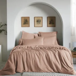 Housse de couette lyocell uni Terre de Nuit Lysandre
