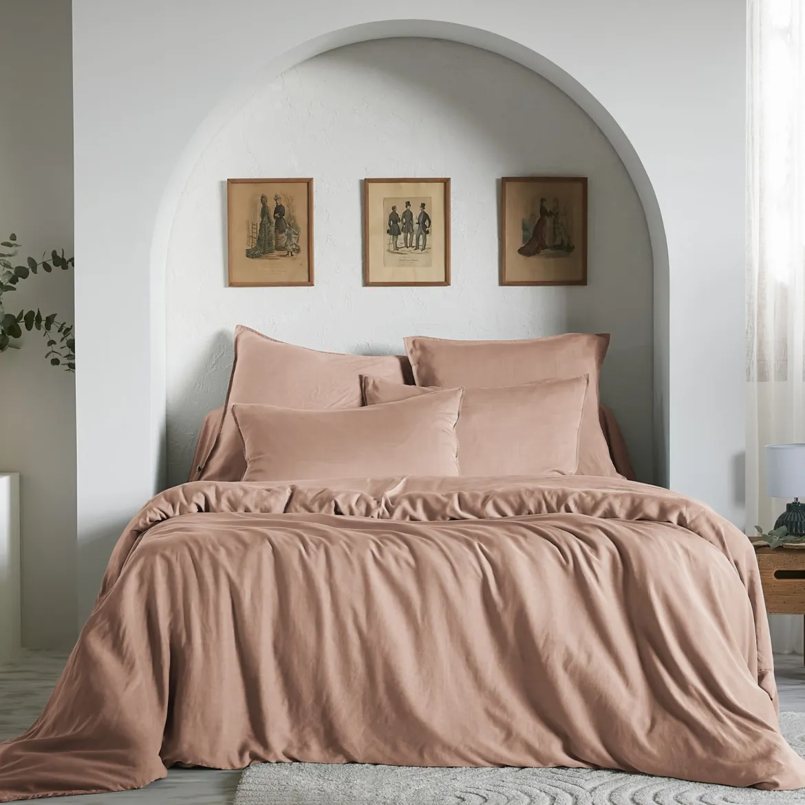 Housse de couette lyocell uni Terre de Nuit Lysandre