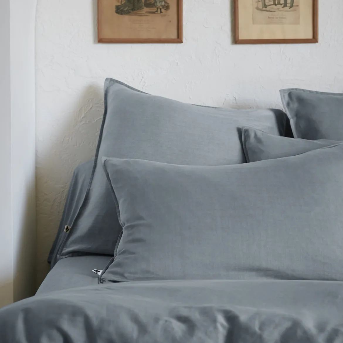 Housse de couette lyocell uni Terre de Nuit Lysandre