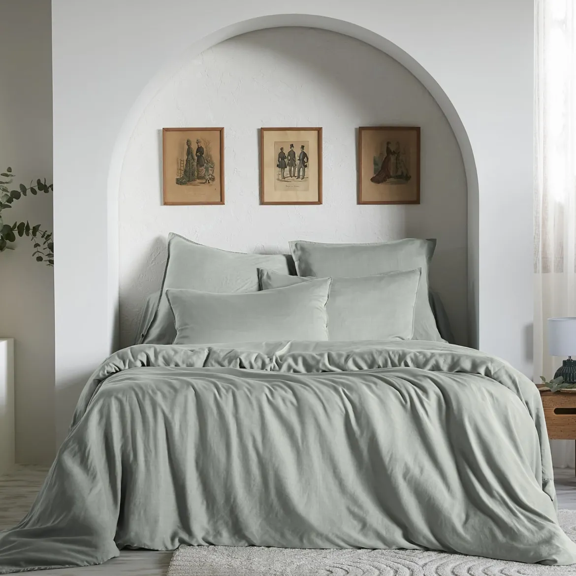 Housse de couette lyocell uni Terre de Nuit Lysandre