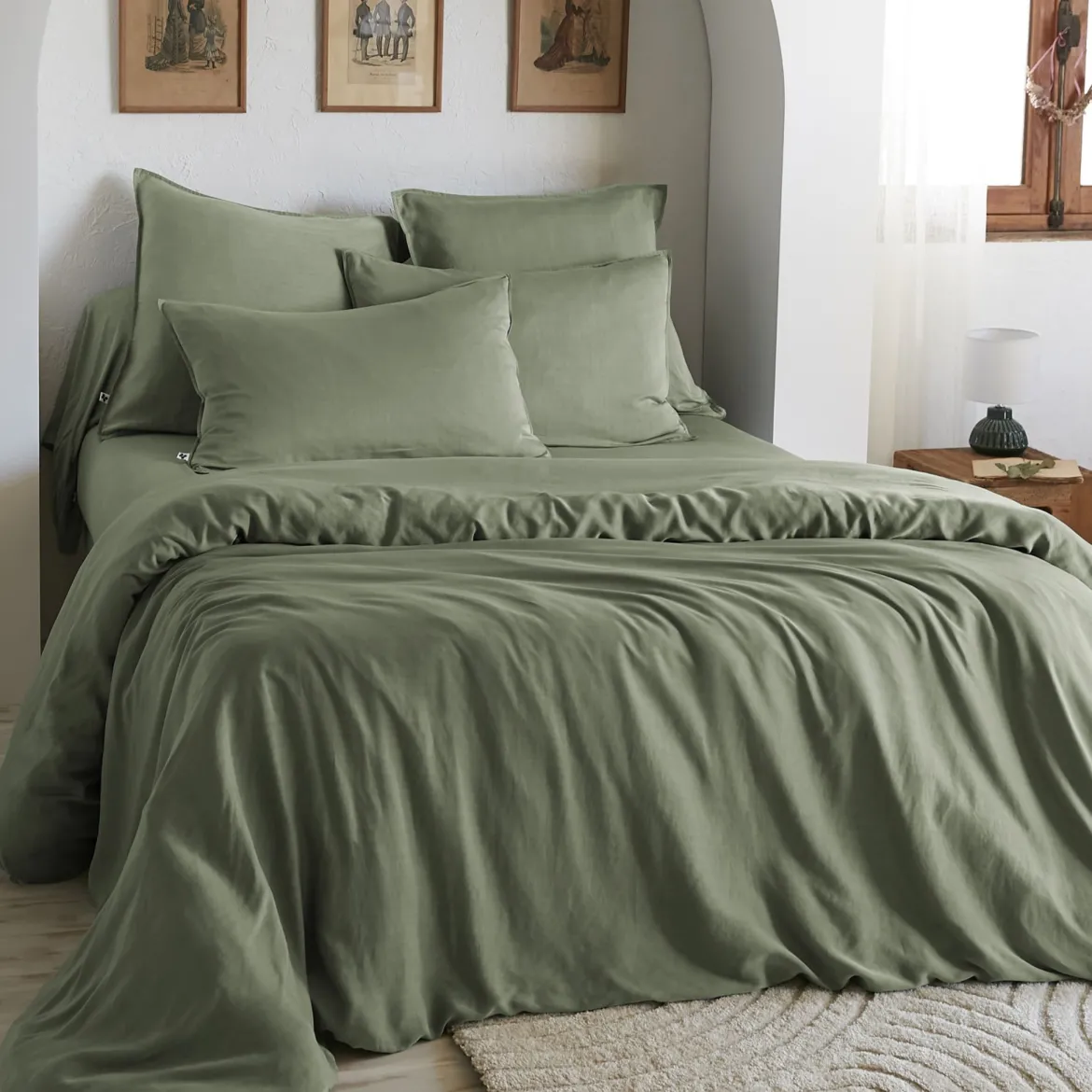 Housse de couette lyocell uni Terre de Nuit Lysandre