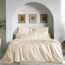 Housse de couette lyocell uni Terre de Nuit Lysandre