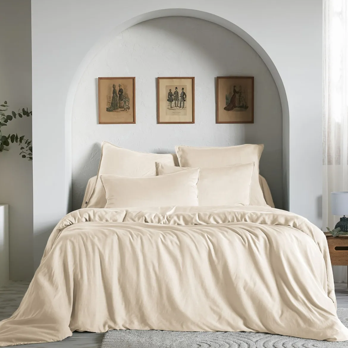 Housse de couette lyocell uni Terre de Nuit Lysandre
