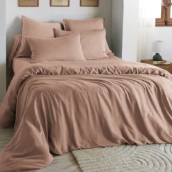 Housse de couette lyocell uni Terre de Nuit Lysandre