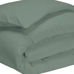 Housse de couette vert de gris 100% coton