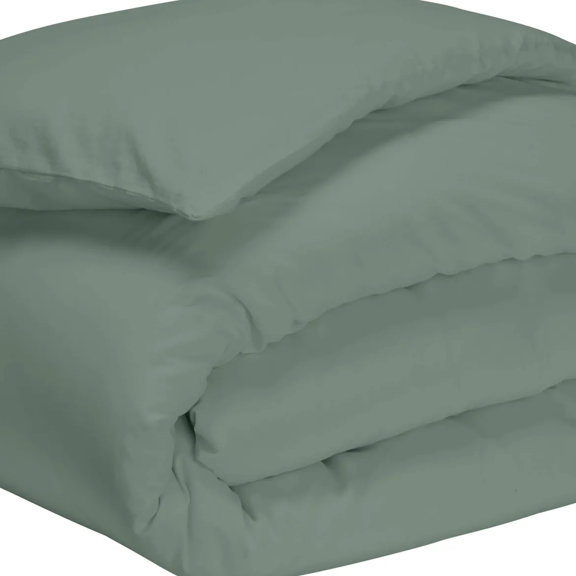 Housse de couette vert de gris 100% coton