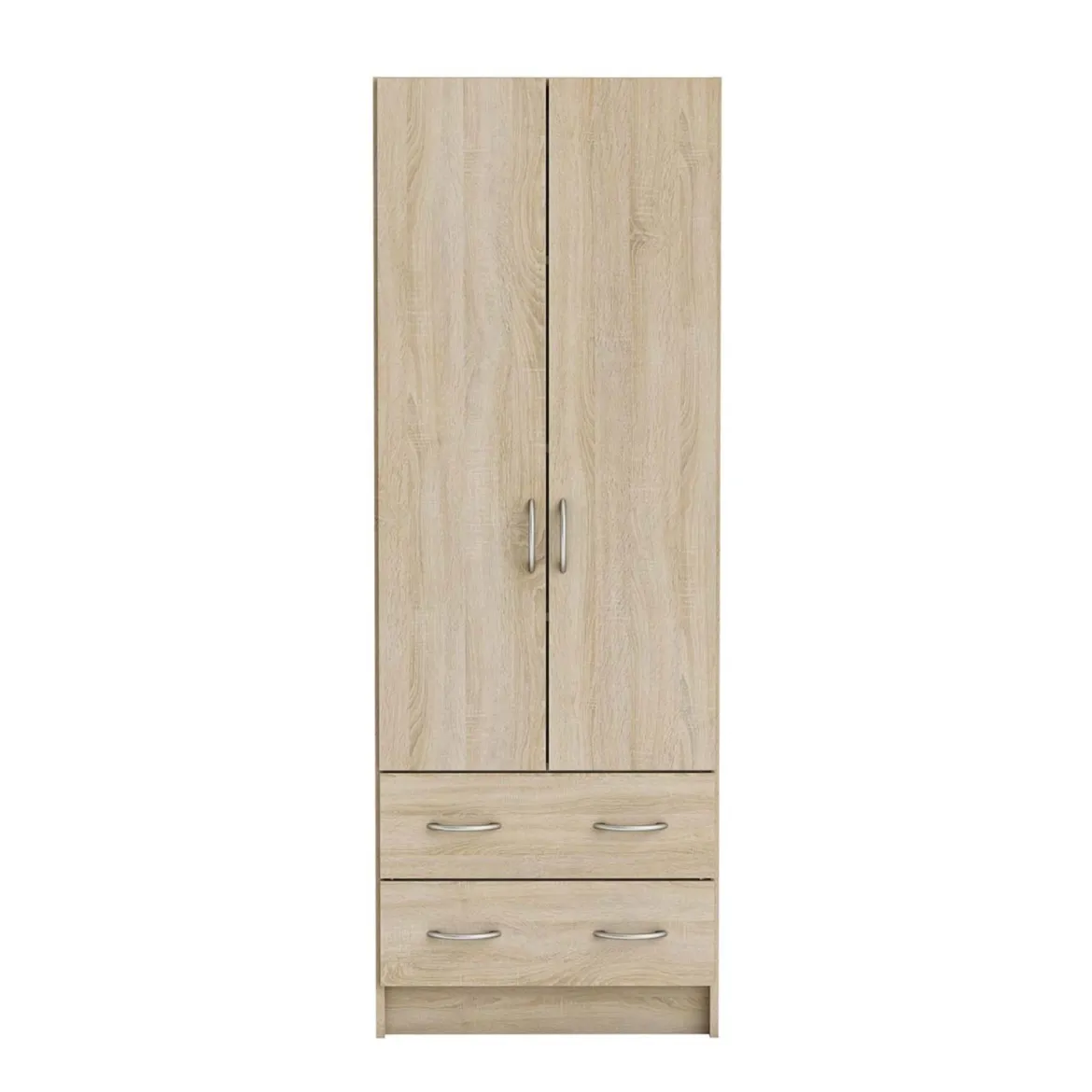 Lingère 2 portes chêne brossé / lin tissé