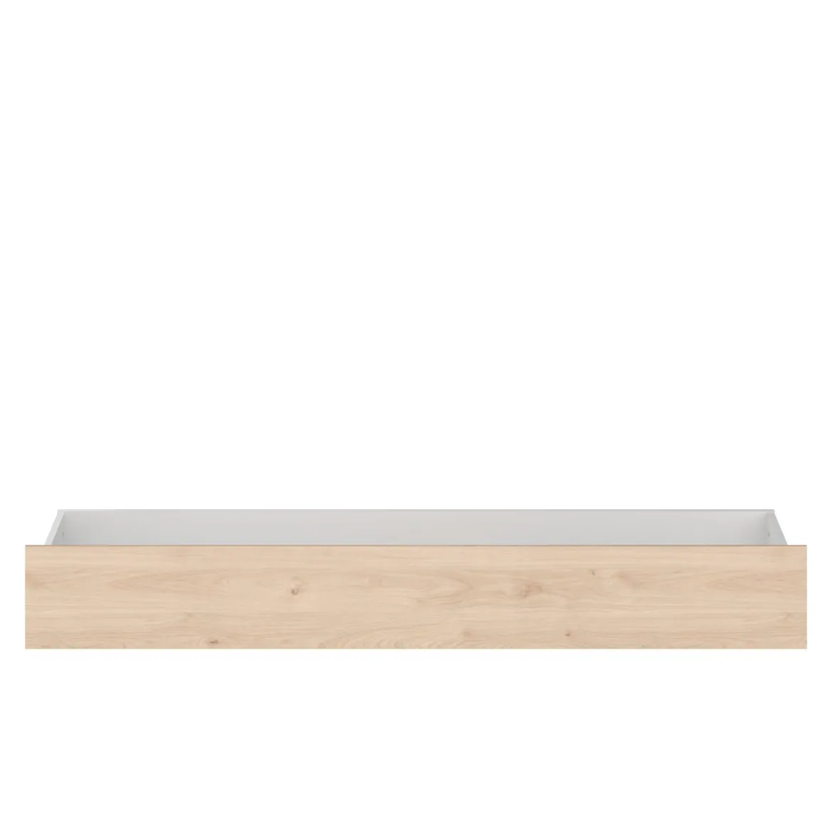 Lit adulte avec tête de lit et tiroirs bois naturel CLEM