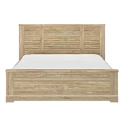 Lit avec 2 chevets en bois clair - LT5077