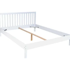 Lit avec tête de lit en bois blanc - LT14008
