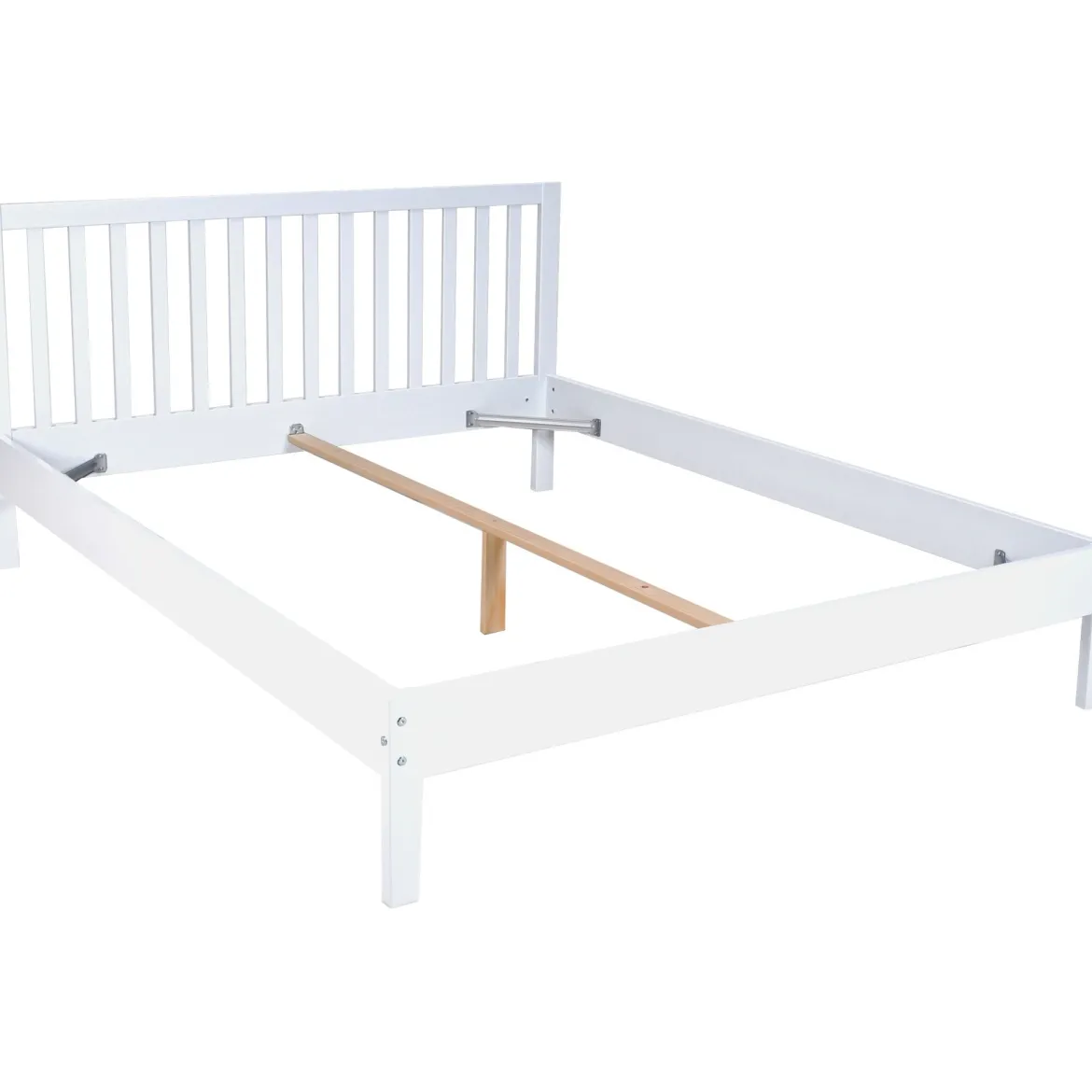 Lit avec tête de lit en bois blanc - LT14008