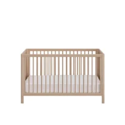 Lit bébé à barreaux en bois imitation chêne clair 70x140 - LT5050-1