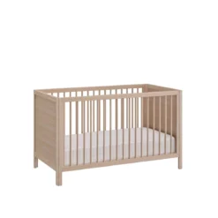 Lit bébé à barreaux en bois imitation chêne clair 70x140 - LT5050-1