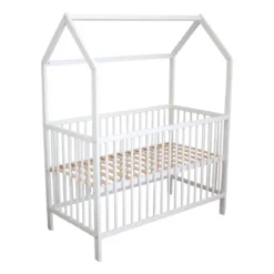 Lit bébé cabane évolutif en bois massif 60x120
