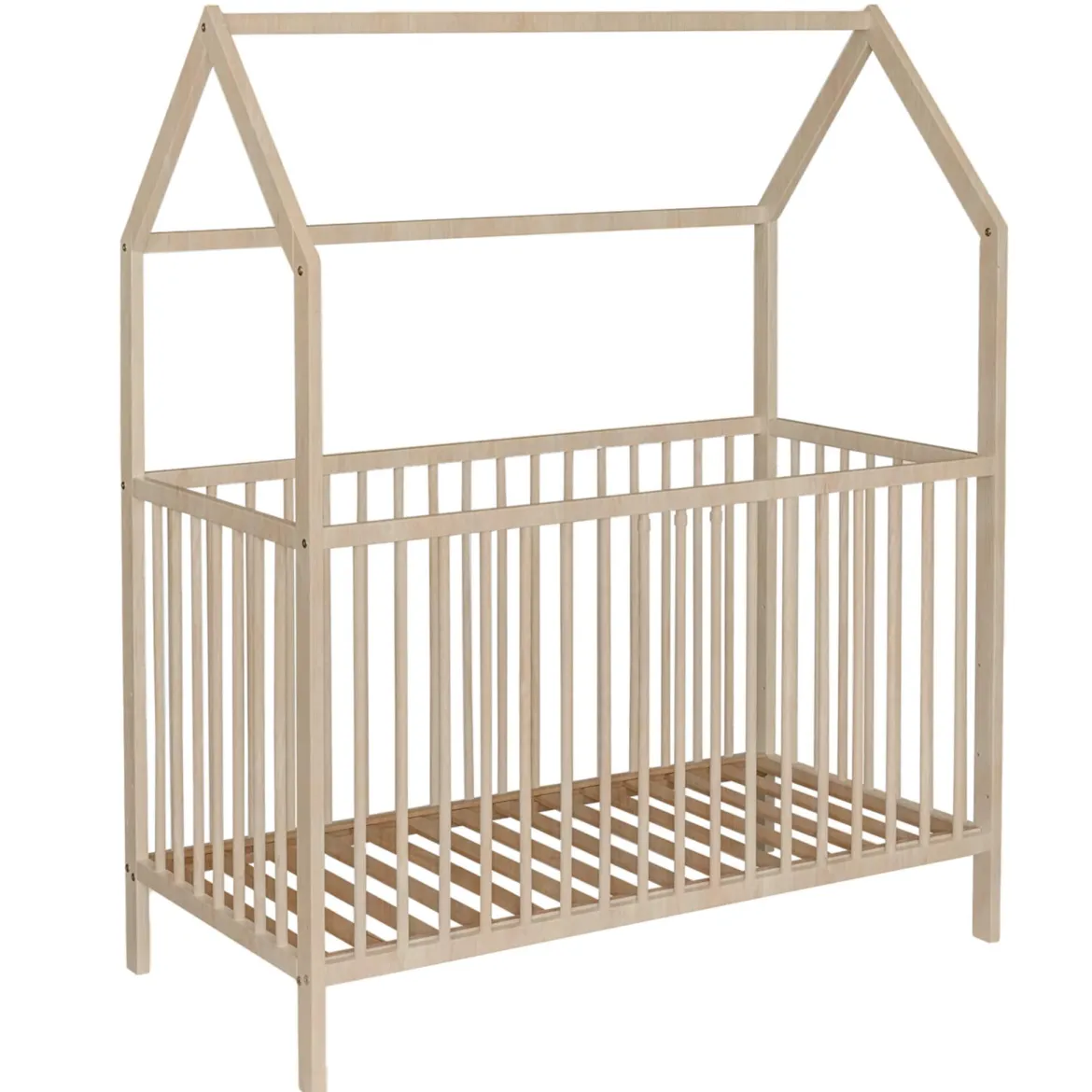 Lit bébé cabane évolutif en bois massif 60x120