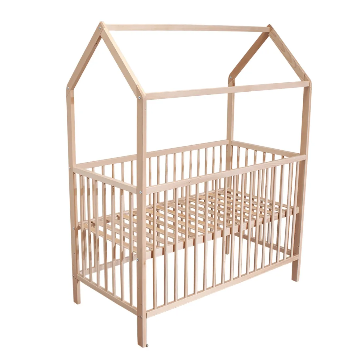 Lit bébé cabane évolutif en bois massif 60x120