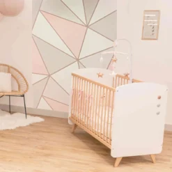 Lit bébé en bois réglable en hauteur SENJA 60x120