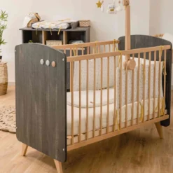 Lit bébé en bois réglable en hauteur SENJA 60x120