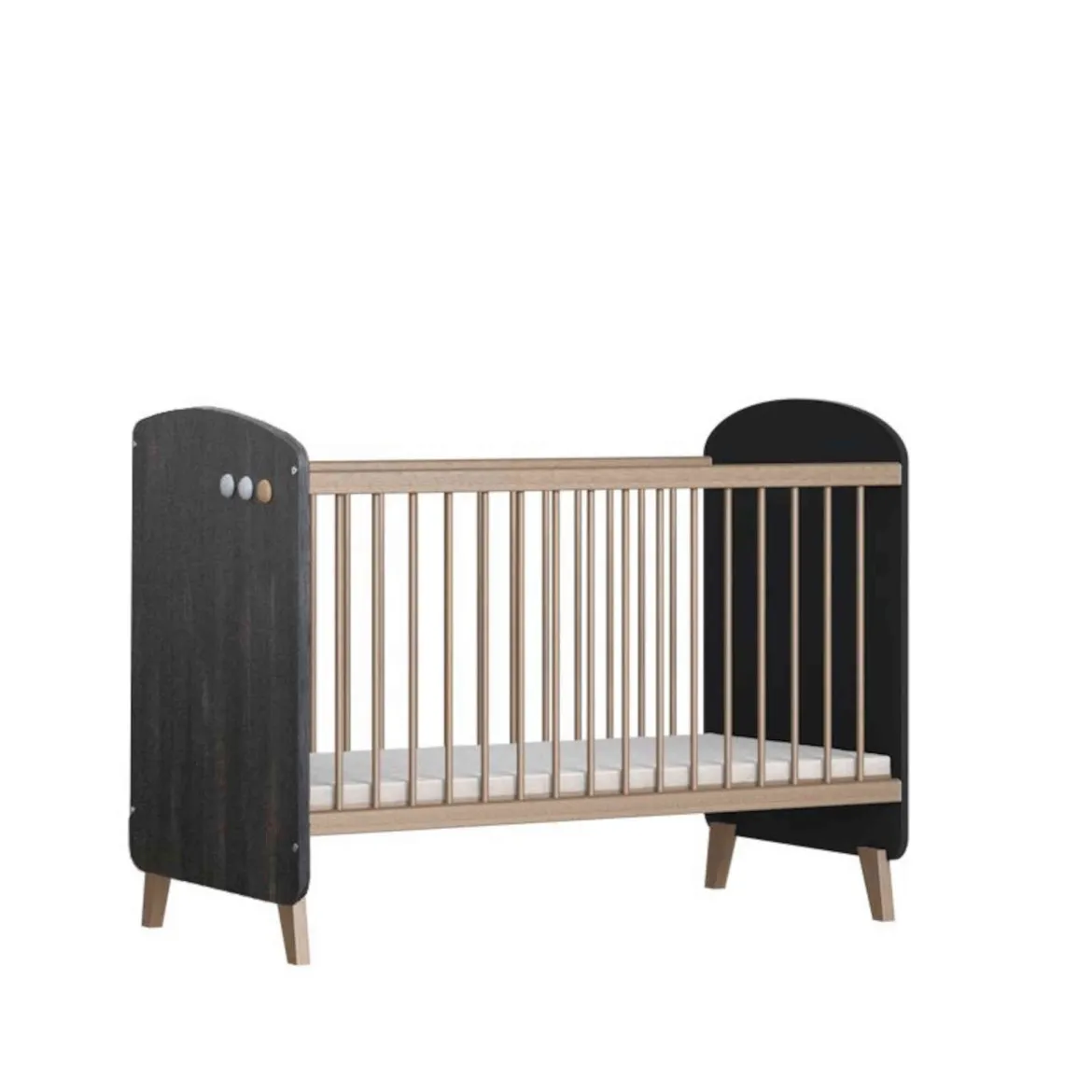 Lit bébé en bois réglable en hauteur SENJA 60x120