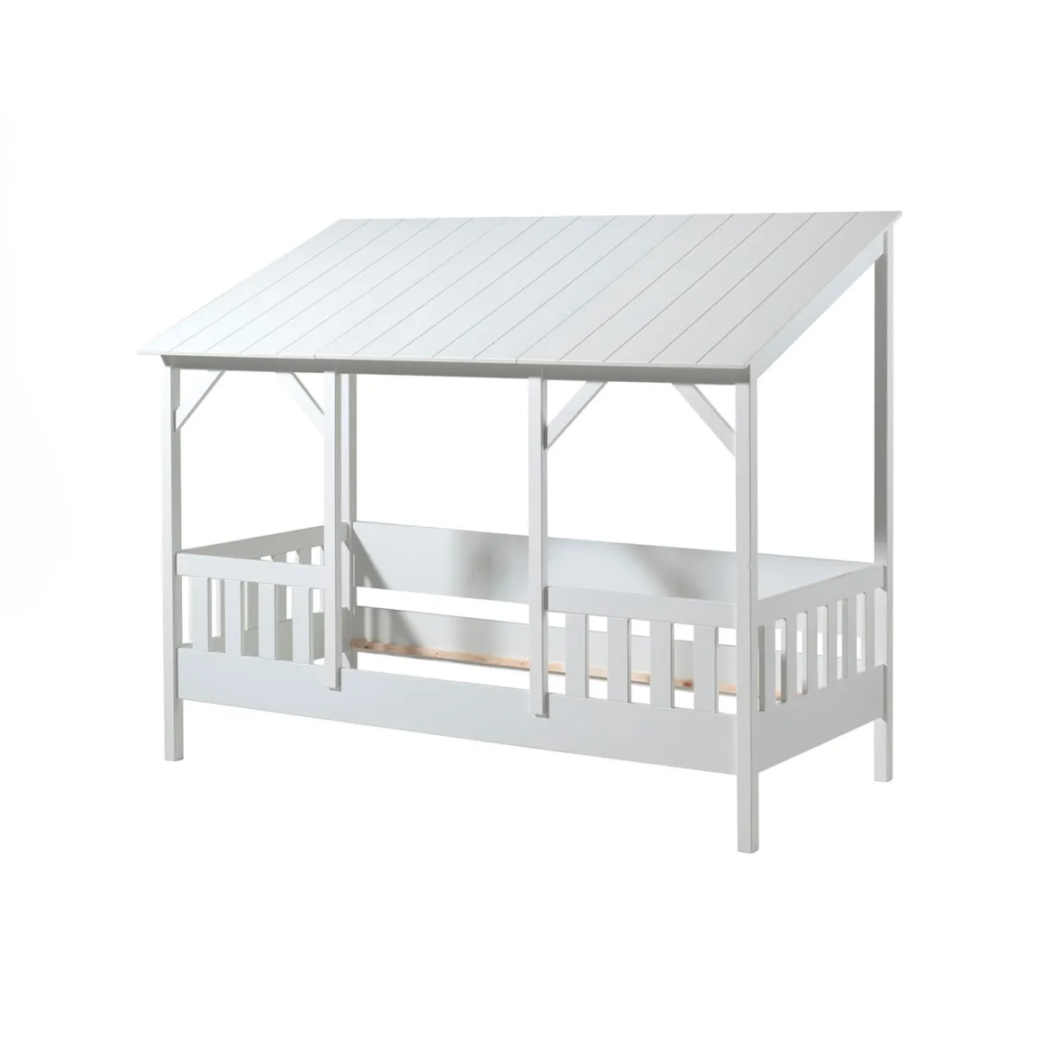 Lit cabane enfant avec toit en bois 90x200