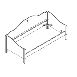Lit Canapé Enfant en Bois Blanc 90x200 LC2001