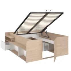 Lit coffre avec multiples rangements 140x190/200