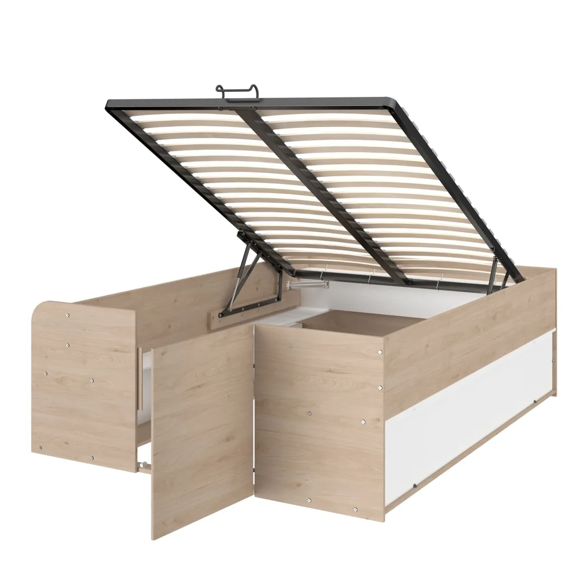 Lit coffre avec multiples rangements 140x190/200