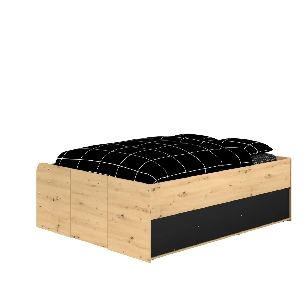 Lit coffre avec multiples rangements 140x190/200