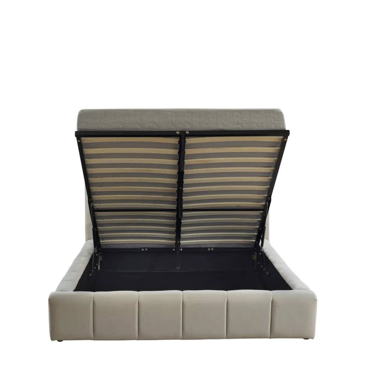Lit coffre en velours matelassé