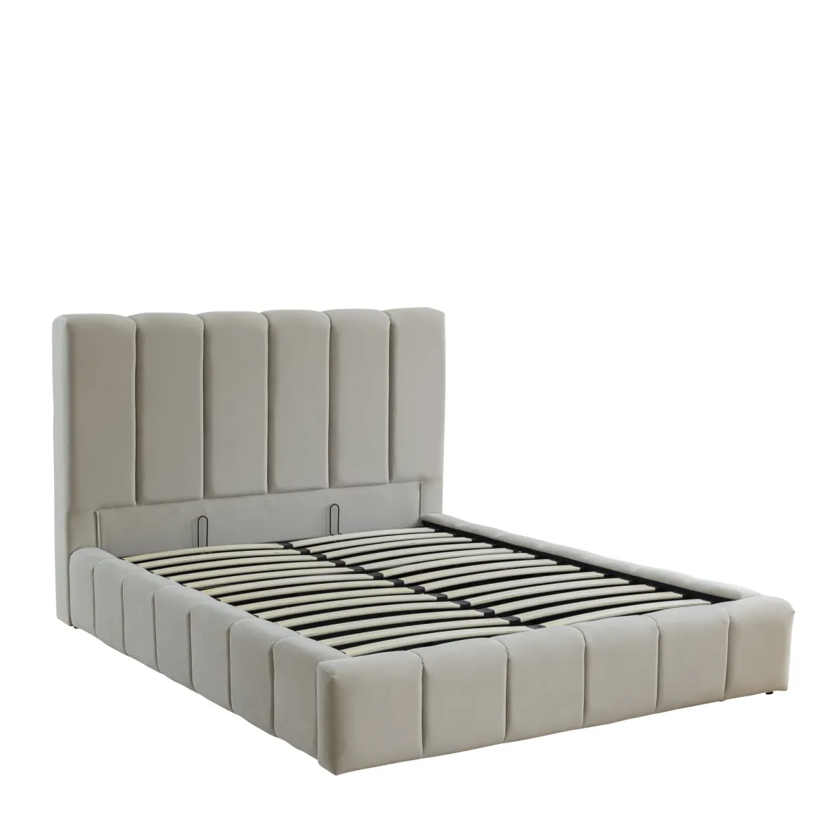 Lit coffre en velours matelassé