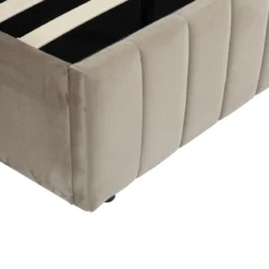 Lit coffre velours avec tête de lit Terre de Nuit