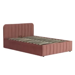 Lit coffre velours avec tête de lit Terre de Nuit
