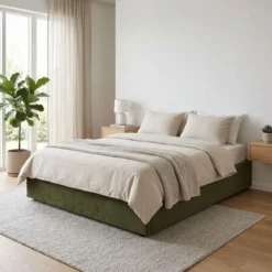 Lit coffre velours Terre de Nuit