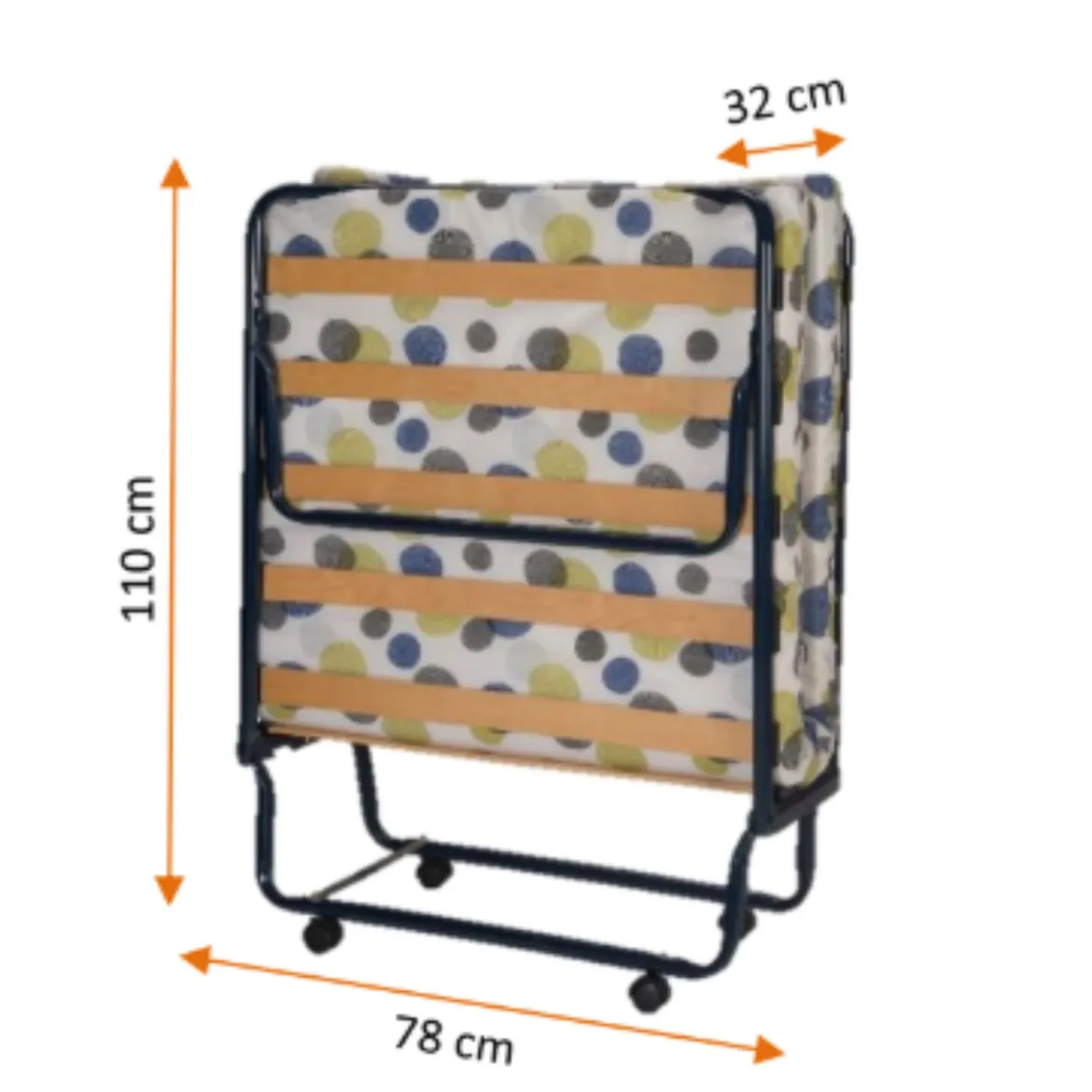Lit d'appoint pliant sur roulettes avec matelas - Terre de Nuit