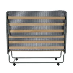 Lit d’appoint pliant 120x190 cm sur roulettes avec matelas Terre de Nuit