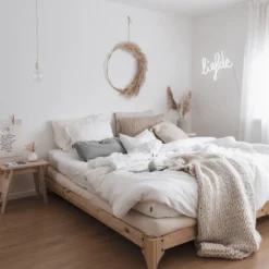 Lit ELAN en pin massif naturel avec sommier