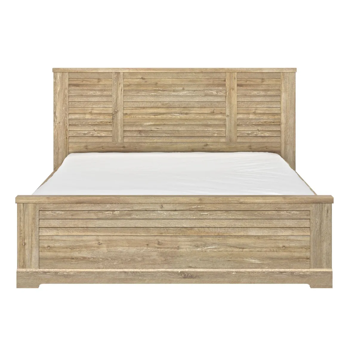 Lit en bois clair imitation châtaignier - LT5066